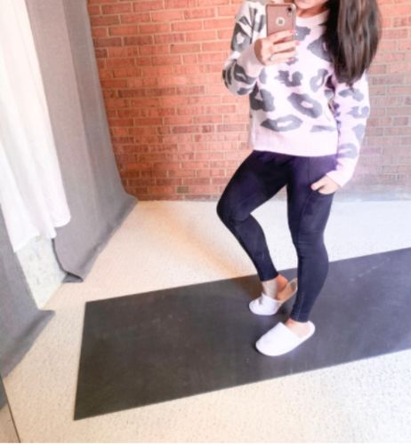 Customer photo review of Basic Leopard Pullover Sweater