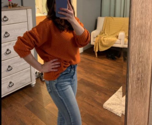 Customer photo review of Solid Color Turtleneck Sweater Pullover