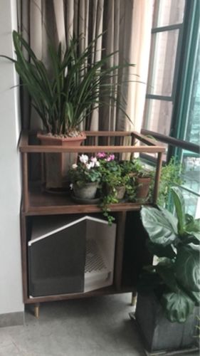 Customer photo review of Furrytail XL Semi-Closed Glow House Cat Litter Box with Scoop