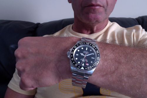 Customer photo review of Oceaneva™ Men's GMT Deep Marine Explorer 1250M Pro Diver Watch Black