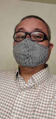 Customer photo review of PRE-ORDER Handwoven Face Mask