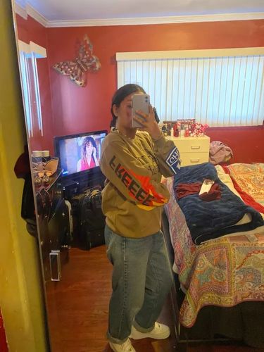 Customer photo review of "Lucky Me I See Ghosts" Sweatshirt