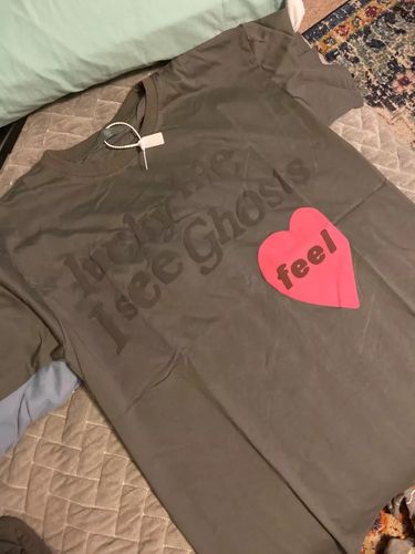 Customer photo review of "Lucky Me I See Ghosts" Tee
