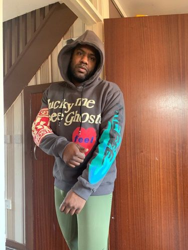 Customer photo review of "Lucky Me I See Ghosts" Hoodie