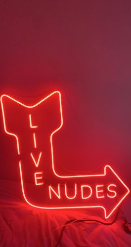 Customer photo review of 'Live Nudes' Neon Sign