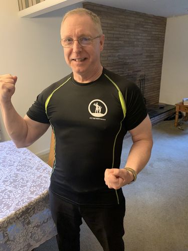 Customer photo review of Fit Father Workout Shirts