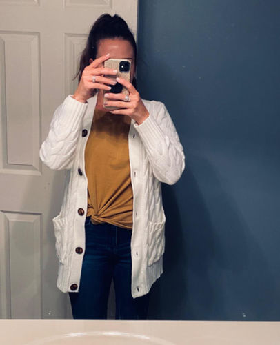 Customer photo review of Button Knited Sweater Cardigan