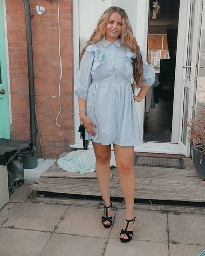 Customer photo review of Tunic Raffles Skater Dress Baby Blue A46