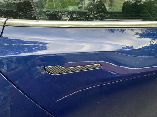 Customer photo review of Carbon Fiber Door Handle Covers for Model 3 & Y
