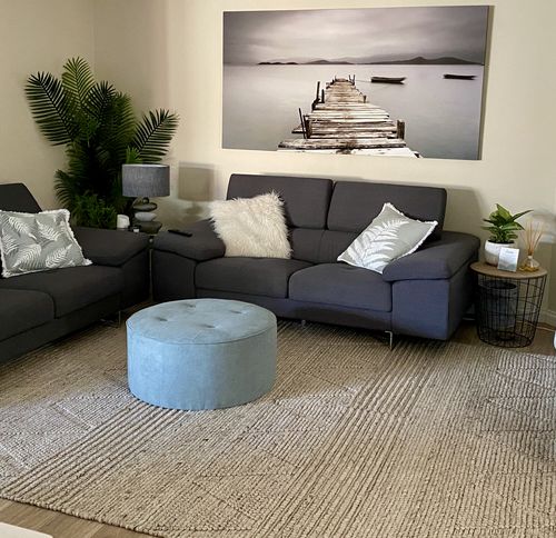 Customer photo review of Ash Sawtooth Flat Weave Wool-Blend Rug