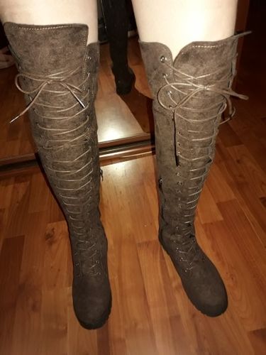 Customer photo review of Over The Knee Thigh High Boots Plus Size