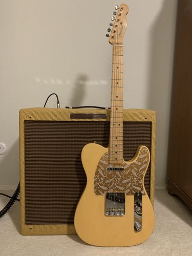 Customer photo review of Kashmir Telecaster Pickguard - Gold