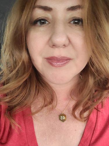 Customer photo review of 45 Engraved Necklace