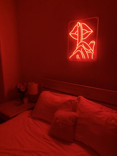Customer photo review of 'Shh' Neon Sign