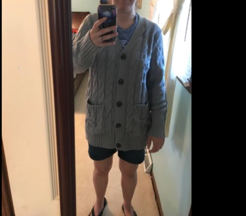 Customer photo review of Button Knited Sweater Cardigan
