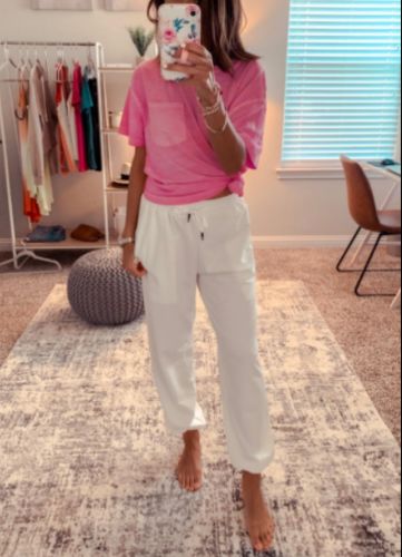 Customer photo review of Solid Color Casual Pants