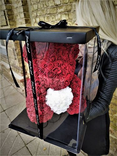 Customer photo review of Burgundy Exclusive Rose Bear