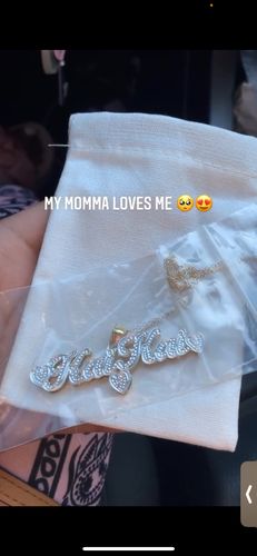 Customer photo review of The Lovely Double Plated Name Necklace