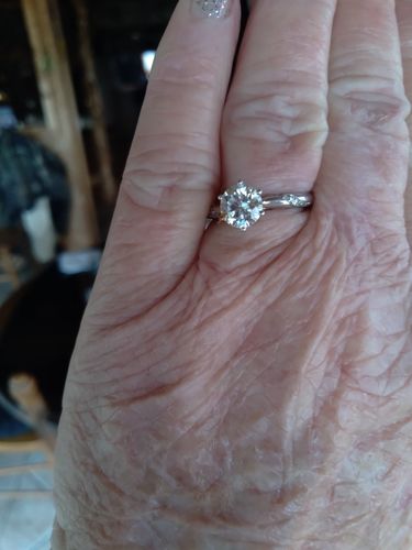 Customer photo review of Moissanite Series Fashion Six Prong Sterling Silver Ring