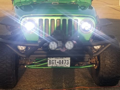 Customer photo review of Smoked Lens LED Headlights for 97-18 Jeep Wrangler TJ/ JK (DOT Approved)