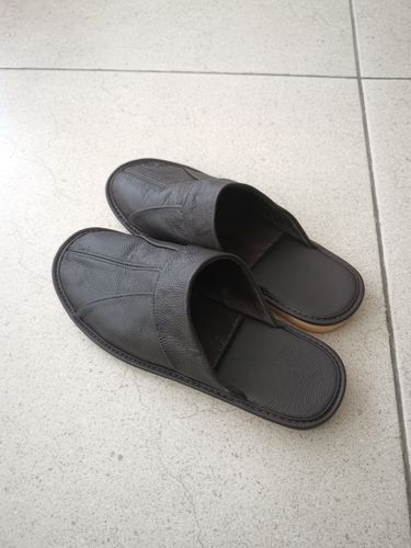 Customer photo review of Luxury Cow Split Leather Handmade Slippers