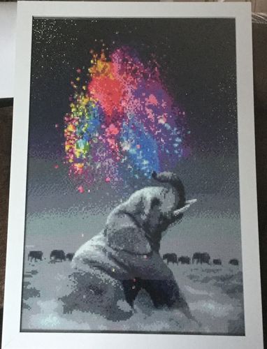 Customer photo review of 5D Diamond Painting Elefant Abstrakt