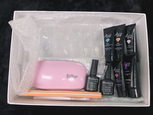 Customer photo review of Poly Gel Kit with Nail Tips Set