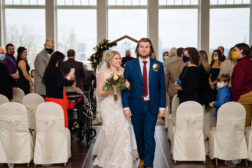 Customer photo review of Blue Herringbone Tweed 3 Piece Suit