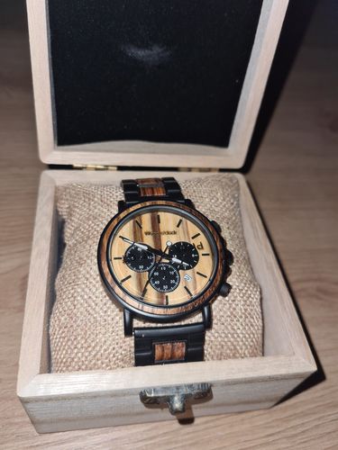 Customer photo review of Wood o'clock - Haselbraun