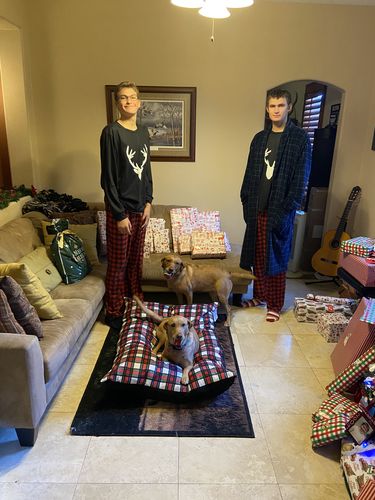 Customer photo review of Reindeer Printed Plaid Design Christmas Family Matching Pajamas DS-11005