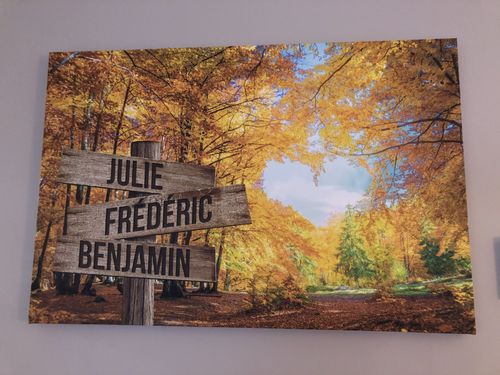 Customer photo review of Love Autumn Color Personalized Names Premium Canvas