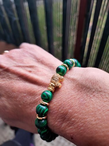 Customer photo review of Bracelet Éléphant Perles Vertes