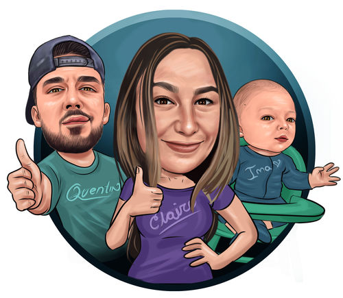 Customer photo review of Caricature dessinée à la main