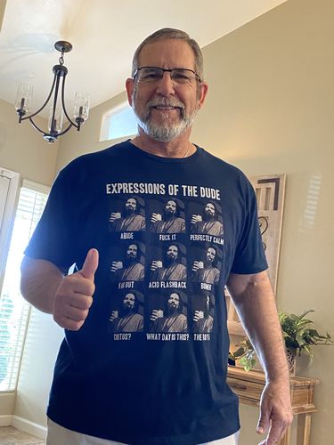 Customer photo review of Dude Expressions Premium Tee