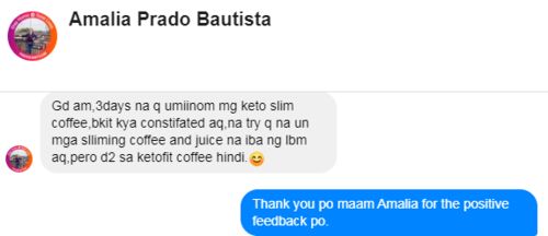 Customer photo review of KETOFIT COFFEE (10 IN 1 SLIMMING COFFEE ) 2 BOXES /FREE SHIPPING