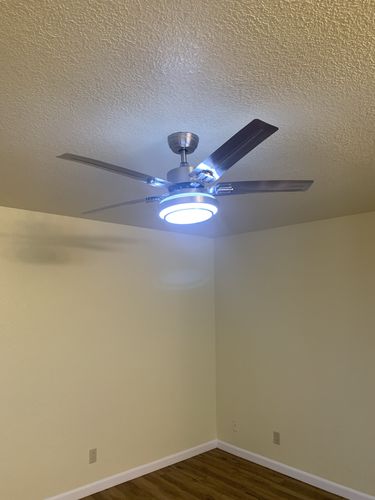 Customer photo review of Farmhouse 4-Blade Nickel LED Ceiling Fan