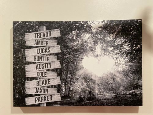 Customer photo review of Love Autumn Personalized Names Premium Canvas