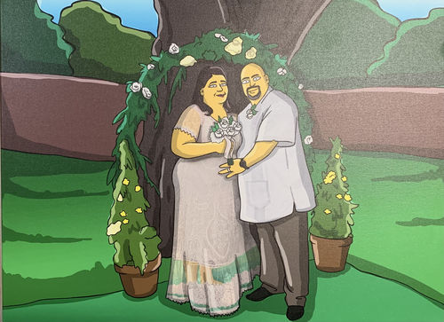 Customer photo review of Personalized Cartoon Portrait