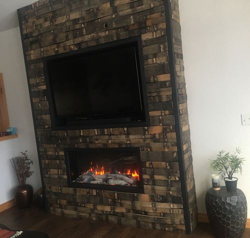 Customer photo review of Amantii Symmetry 42'' Extra Tall & Deep Recessed Linear Electric Fireplace