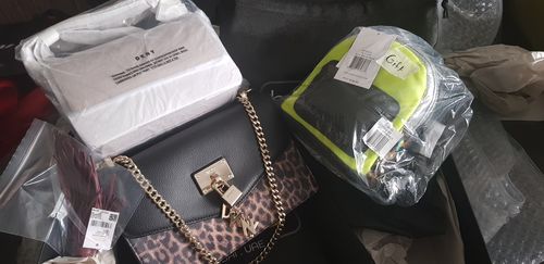Customer photo review of DKNY Elissa Leopard Shoulder Flap Bag