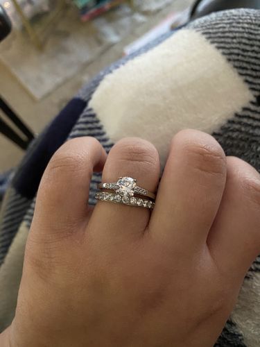 Customer photo review of Stainless Steel Round Solitaire Engagement Ring