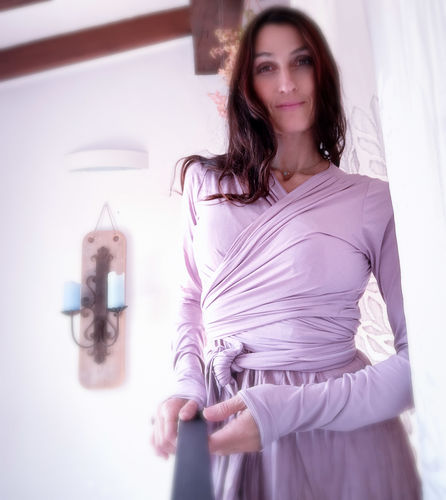 Customer photo review of Bamboo Drape Shrug Rosewood