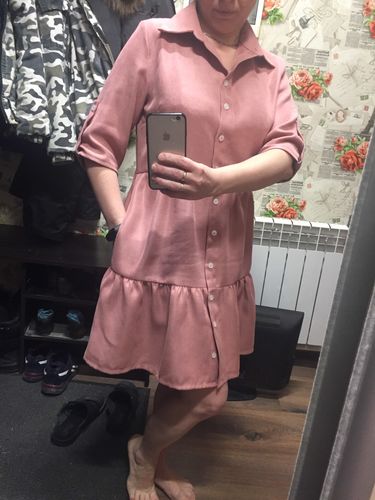 Customer photo review of Shirt Dress Long Sleeve Women Clothing Spring Winter Dress Button Turn-down Collar Ladies A-line Mini Party Dress