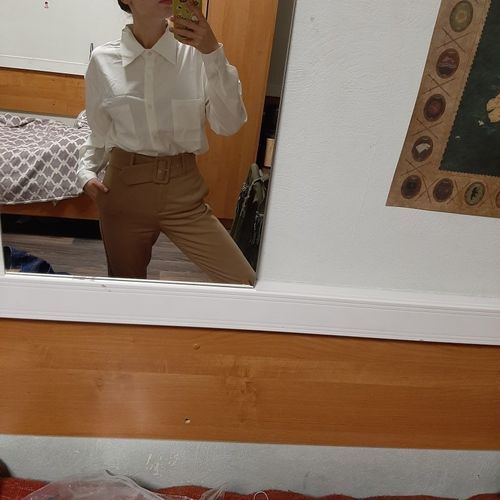 Customer photo review of Women Blouse Tops Elegant Workwear Female Tops blusas femme 2020 Spring