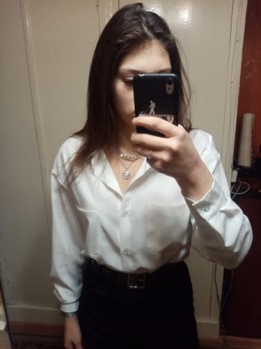 Customer photo review of Women Blouse Tops Elegant Workwear Female Tops blusas femme 2020 Spring