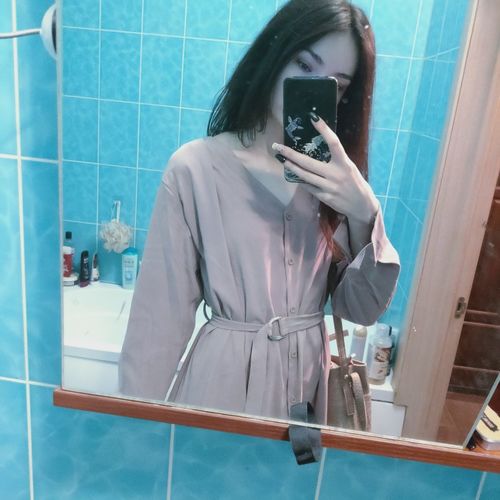 Customer photo review of Spring Elegant Long Sleeve Belted Women Dress Straight Loose Vestidos