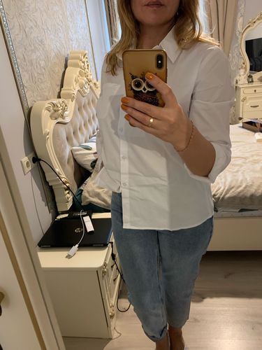 Customer photo review of Long Sleeve Casual Turn-down Collar OL Style Women Loose Blouses