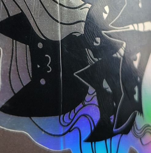 Customer photo review of Girl Hugging Cats, Holographic Sticker