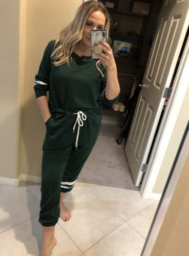 Customer photo review of ELFSHE Striped Decoration Lounge Set