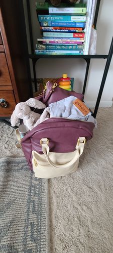 Customer photo review of The FD + Anthropologie Diaper Pack Bundle - Oxblood